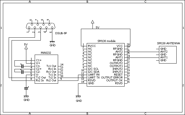 必要最低限の配線接続例(MAX232使用)